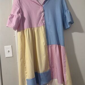 Colorblock Striped Dress